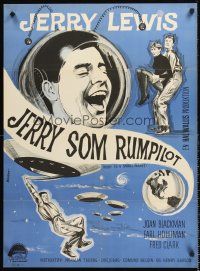 4r498 VISIT TO A SMALL PLANET Danish '60 Axel Holm artwork of wacky alien Jerry Lewis!