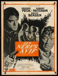 4r664 CAPE FEAR French 23x32 '62 Gregory Peck, Robert Mitchum, Polly Bergen, classic film noir!