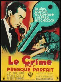 4r669 DIAL M FOR MURDER French 23x32 R62 Alfred Hitchcock, Grace Kelly, Ray Milland!