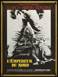 4r674 EMPEROR OF THE NORTH POLE French 23x32 '73 Lee Marvin, Ernest Borgnine, cool action image!