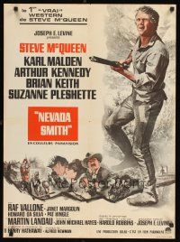 4r709 NEVADA SMITH French 23x32 '66 cool different image of Steve McQueen with rifle!
