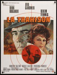 4r712 PERMISSION TO KILL French 23x32 '75 great art of Dirk Bogarde & Ava Gardner by Jean Mascii!