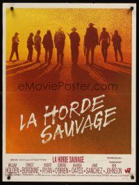 4r731 WILD BUNCH French 23x32 '69 Sam Peckinpah cowboy classic, great silhouette image of cast!