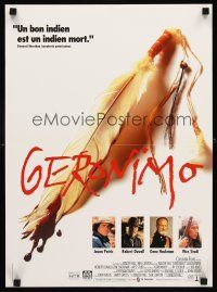 4r757 GERONIMO French 15x21 '93 Walter Hill, Jason Patric, great art of feather & blood!