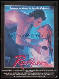 4r784 RECKLESS French 15x21 '84 great image of Aidan Quinn kissing super sexy wet Daryl Hannah!