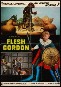 4r306 FLESH GORDON Italian lrg pbusta '75 sexy sci-fi spoof, wacky erotic super hero in action!