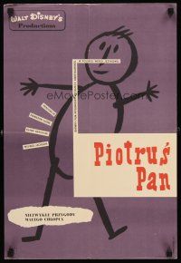 4r055 PETER PAN Polish 19x27 '60 Walt Disney animated cartoon fantasy classic, Lipinski art!