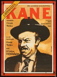 4r091 CITIZEN KANE Polish 27x38 R87 some called Orson Welles a hero, others called him a heel!