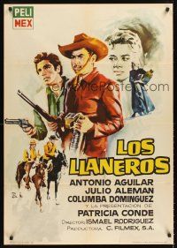 4r269 LOS HERMANOS DEL HIERRO Spanish '62 Ismael Rodriguez, Montalban art of cowboys!
