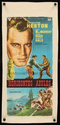 4r225 FAR HORIZONS Spanish 9x20 R61 art of Charlton Heston & Fred MacMurray as Lewis & Clark!