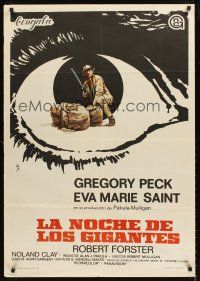 4r283 STALKING MOON Spanish '69 Gregory Peck, Eva Marie Saint, cool eyeball artwork!