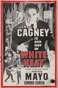 4r169 WHITE HEAT 2-sided Japanese 10x21 '49 James Cagney, Virginia Mayo, classic film noir!