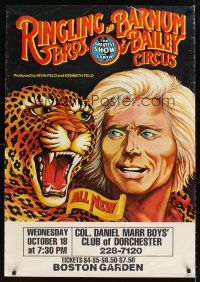 4s239 RINGLING BROS & BARNUM & BAILEY CIRCUS circus poster '70s great art of jaguar & tamer!