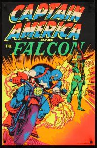4s059 CAPTAIN AMERICA & THE FALCON special 22x33 '71 comic blacklight art!