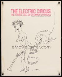 4s606 ELECTRIC CIRCUS commercial poster '69 interesting Ungerer art of man & woman vacuuming!