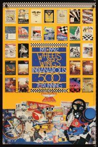 4s614 INDIANAPOLIS 500 commercial poster '92 past winners & images from most classic race!