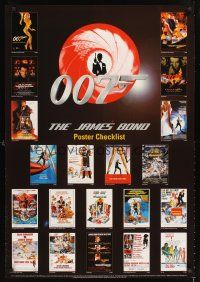 4s665 JAMES BOND POSTER CHECKLIST commercial poster '00 full James Bond poster collection!