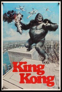 4s669 KING KONG commercial poster '76 John Berkey art of BIG Ape on the Twin Towers!