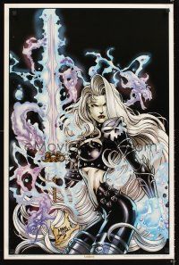 4s617 LADY DEATH commercial poster '98 sexy comic art of woman with sword by Mike Deodato, Jr!