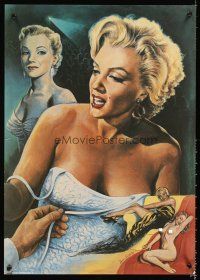 4s672 MARILYN MONROE English commercial poster '80 wonderful Lynn Smith art of most sexy starlet!