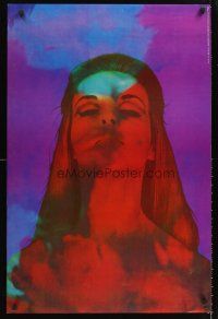 4s624 PURPLE ECSTASY commercial poster '67 wild psychedelic art of woman!