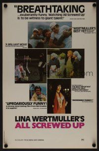 4s358 ALL SCREWED UP 11x17 special poster '76 Lina Wurtmuller, first New Line release!