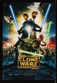 4s721 CLONE WARS mini poster '08 cool cartoon art of Anakin Skywalker, Yoda, & Obi-Wan Kenobi!