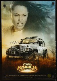 4s761 TOMB RAIDER THE CRADLE OF LIFE mini poster '03 sexy Angelina Jolie, Jeep Rubicon tie-in!