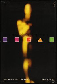 4s351 63rd ANNUAL ACADEMY AWARDS 1sh '91 really cool image of Oscar, Saul Bass design!