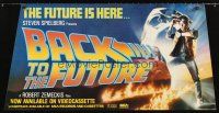 4s364 BACK TO THE FUTURE video special 18x36 '85 art of Michael J. Fox & Delorean by Drew Struzan!