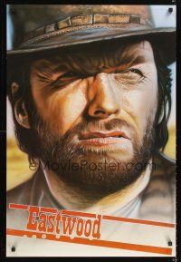 4s013 CLINT EASTWOOD Eng special 24x35 '84 Alton art of famed actor & director w/classic squint!