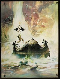 4s075 FRANK FRAZETTA art print '78 sexy fantasy art of topless woman, At The Earth's Core!