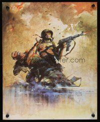 4s072 FRANK FRAZETTA art print '78 action art of soldiers fighting in combat!