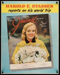 4s256 LADIES' HOME JOURNAL APRIL 1951 special poster 22x28 '51 pretty woman holding flowers