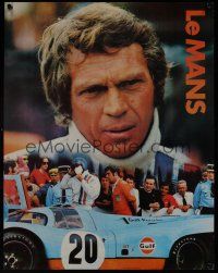 4s468 LE MANS Gulf Oil special 17x22 '71 great close up image of race car driver Steve McQueen!