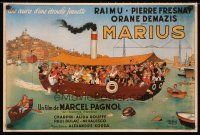 4s773 MARIUS REPRO special 18x27 '87 Albert Dubout art of wacky boat, Raimu, Pierre Fresnay!
