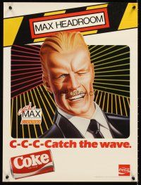 4s485 MAX HEADROOM TV Coca-Cola special 18x24 '86 Matt Frewer in title role, sci-fi!
