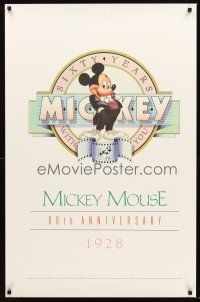 4s487 MICKEY MOUSE 60TH ANNIVERSARY heavy stock special 26x40 '88 Disney, Mickey Mouse in tuxedo!