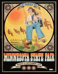 4s314 MINNESOTA STATE FAIR special 16x21 '75 let yourself go, cool art for fair flyer!
