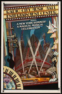 4s320 NEW YORK SUMMER special 25x38 '79 wonderful Byrd art of Radio City Music Hall!