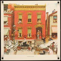 4s089 NORMAN ROCKWELL art print 20x20 '70s The Street Was Never The Same!