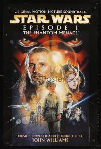 4s512 PHANTOM MENACE soundtrack 24x36 '99 George Lucas, Star Wars Episode I, art by Drew Struzan!