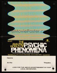 4s518 PSYCHIC PHENOMENA special 17x22 '76 weirdness documentary hosted by Raymond Burr!