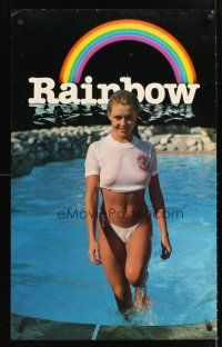 4s329 RAINBOW PLASTICS pool care products special 23x36 '90s sexy woman in wet t-shirt