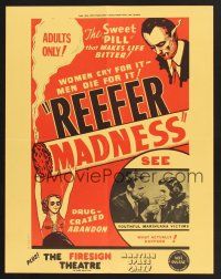 4s525 REEFER MADNESS special 17x22 R72 teens & marijuana, the weed from the Devil's garden!