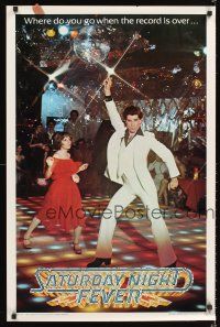 4s679 SATURDAY NIGHT FEVER commercial poster '77 John Travolta & Karen Lynn Gorney, disco!