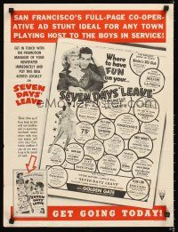 4s542 SEVEN DAYS' LEAVE pressbook supplement '42 Lucille Ball, Victor Mature & radio entertainers!