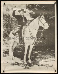 4s553 SPUNNY SPREAD special 17x22 '50s cool image of Hopalong Cassidy on horseback!