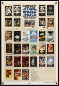 4s695 STAR WARS CHECKLIST 2-sided Kilian 1sh '85 great images of U.S. posters!