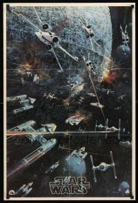 4s557 STAR WARS soundtrack special 22x33 '77 John Berkey art of attack on Death Star!